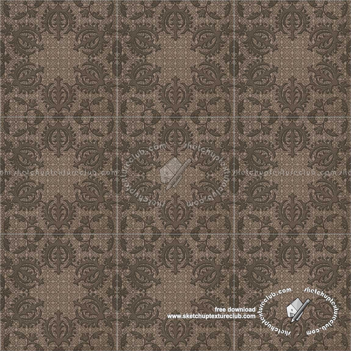 Textures - ARCHITECTURE - TILES INTERIOR - Ornate tiles - Mixed patterns - Ceramic ornate tile texture seamless 20256 (seamless)