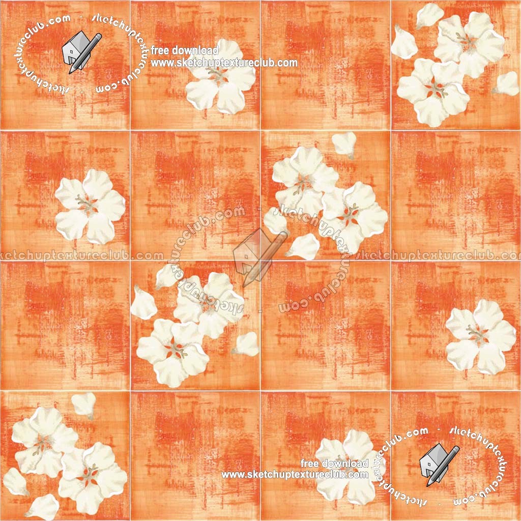 Textures   -   ARCHITECTURE   -   TILES INTERIOR   -   Ornate tiles   -   Floral tiles  - Ceramic floral tiles texture seamless 19191 (seamless)