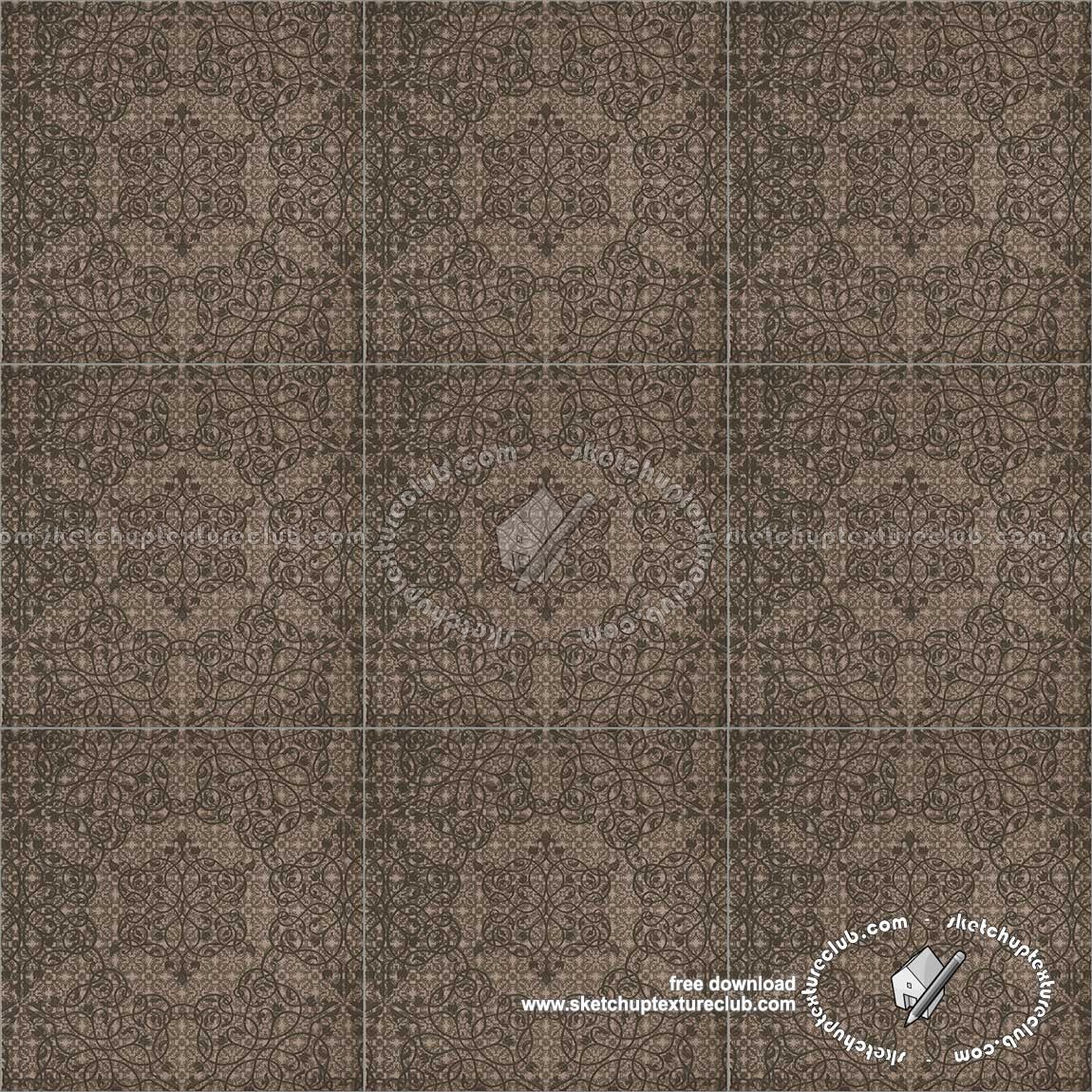 Textures - ARCHITECTURE - TILES INTERIOR - Ornate tiles - Mixed patterns - Ceramic ornate tile texture seamless 20257 (seamless)
