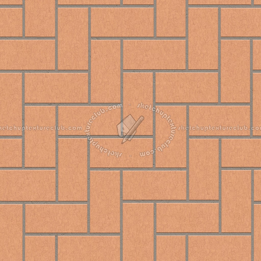 Textures   -   ARCHITECTURE   -   PAVING OUTDOOR   -   Terracotta   -   Herringbone  - Cotto paving herringbone outdoor texture seamless 06755 (seamless)