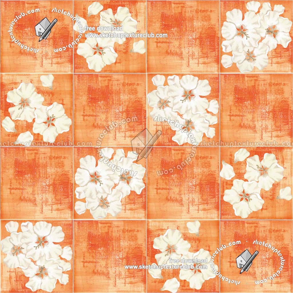 Textures - ARCHITECTURE - TILES INTERIOR - Ornate tiles - Floral tiles - Ceramic floral tiles texture seamless 19192 (seamless)