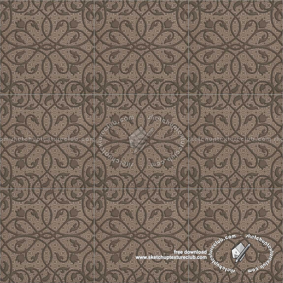 Textures - ARCHITECTURE - TILES INTERIOR - Ornate tiles - Mixed patterns - Ceramic ornate tile texture seamless 20258 (seamless)