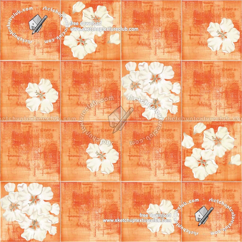 Textures   -   ARCHITECTURE   -   TILES INTERIOR   -   Ornate tiles   -   Floral tiles  - Ceramic floral tiles texture seamless 19193 (seamless)