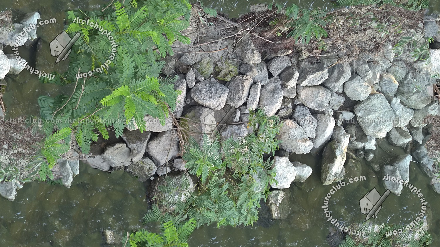 Textures   -   NATURE ELEMENTS   -   WATER   -   Streams  - Water stream whit stones texture seamless 17388 (seamless)