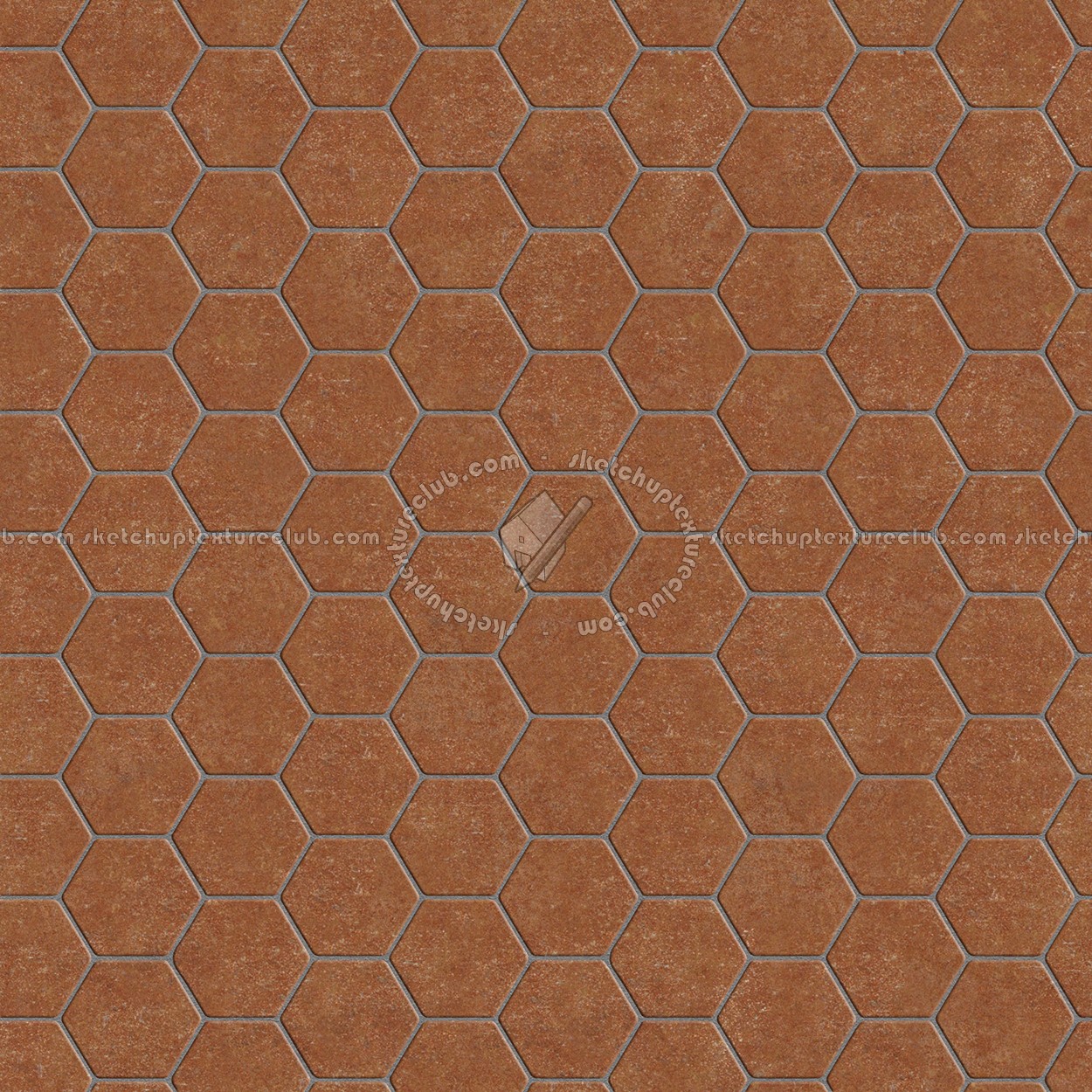Textures   -   ARCHITECTURE   -   TILES INTERIOR   -   Terracotta tiles  - Tuscany hexagonal terracotta red tile texture seamless 16043 (seamless)