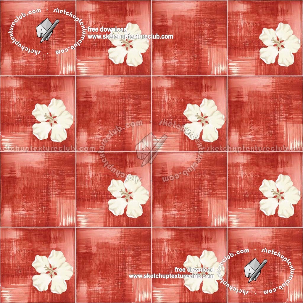 Textures - ARCHITECTURE - TILES INTERIOR - Ornate tiles - Floral tiles - Ceramic floral tiles texture seamless 19195 (seamless)