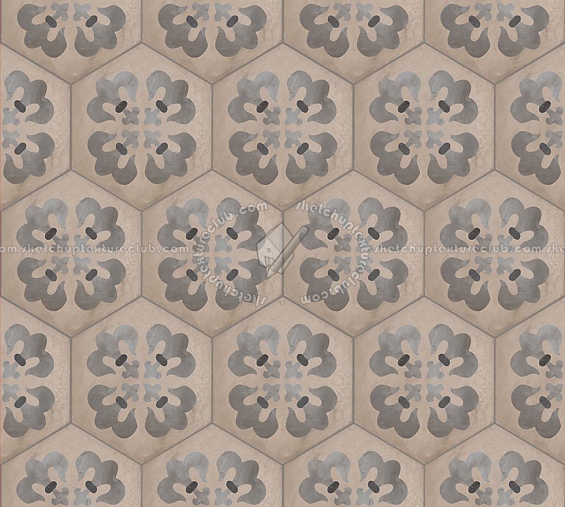Textures   -   ARCHITECTURE   -   TILES INTERIOR   -   Hexagonal mixed  - Concrete hexagonal tile texture seamless 20291 (seamless)