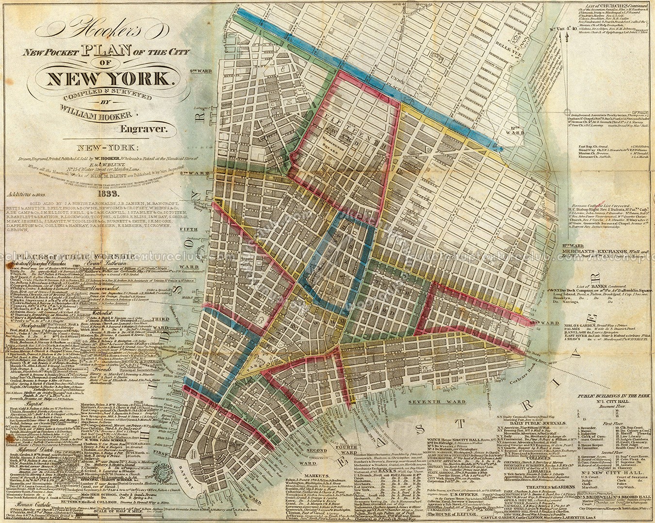 Textures   -   ARCHITECTURE   -   DECORATIVE PANELS   -   World maps   -   Vintage maps  - Interior decoration New York vintage map 03248