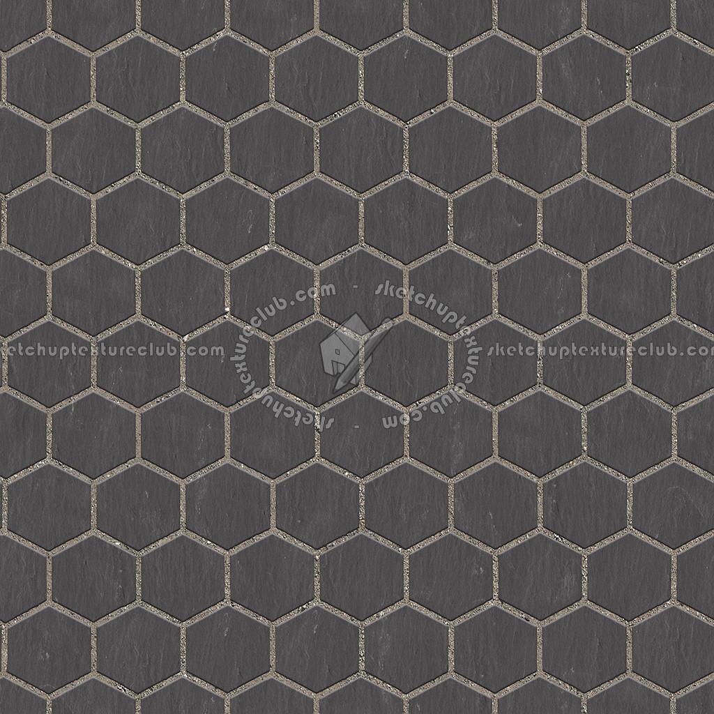 Textures - ARCHITECTURE - PAVING OUTDOOR - Hexagonal - Slate paving outdoor hexagonal texture seamless 06015 (seamless)