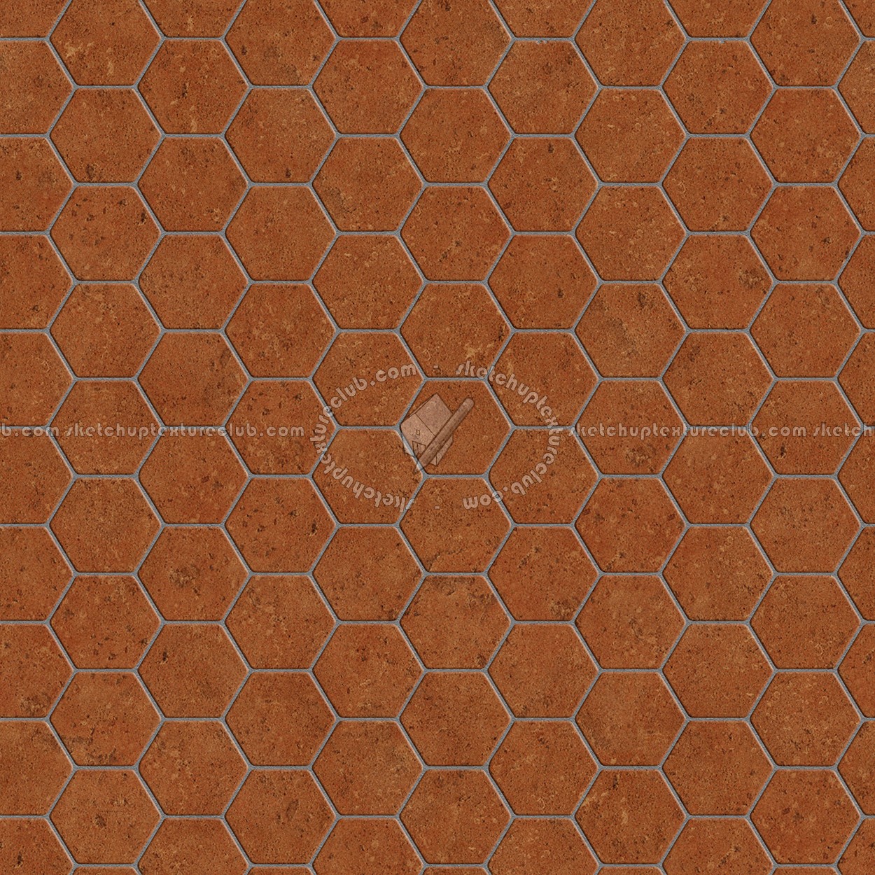 Textures - ARCHITECTURE - TILES INTERIOR - Terracotta tiles - Tuscany hexagonal terracotta red tile texture seamless 16097 (seamless)
