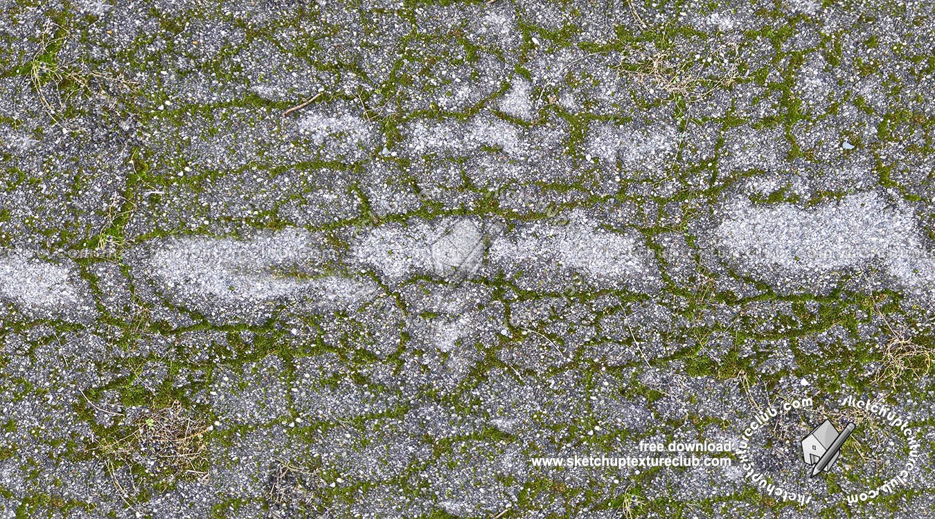 Textures   -   ARCHITECTURE   -   ROADS   -   Asphalt damaged  - Damaged asphalt with moss texture seamless 18660 (seamless)