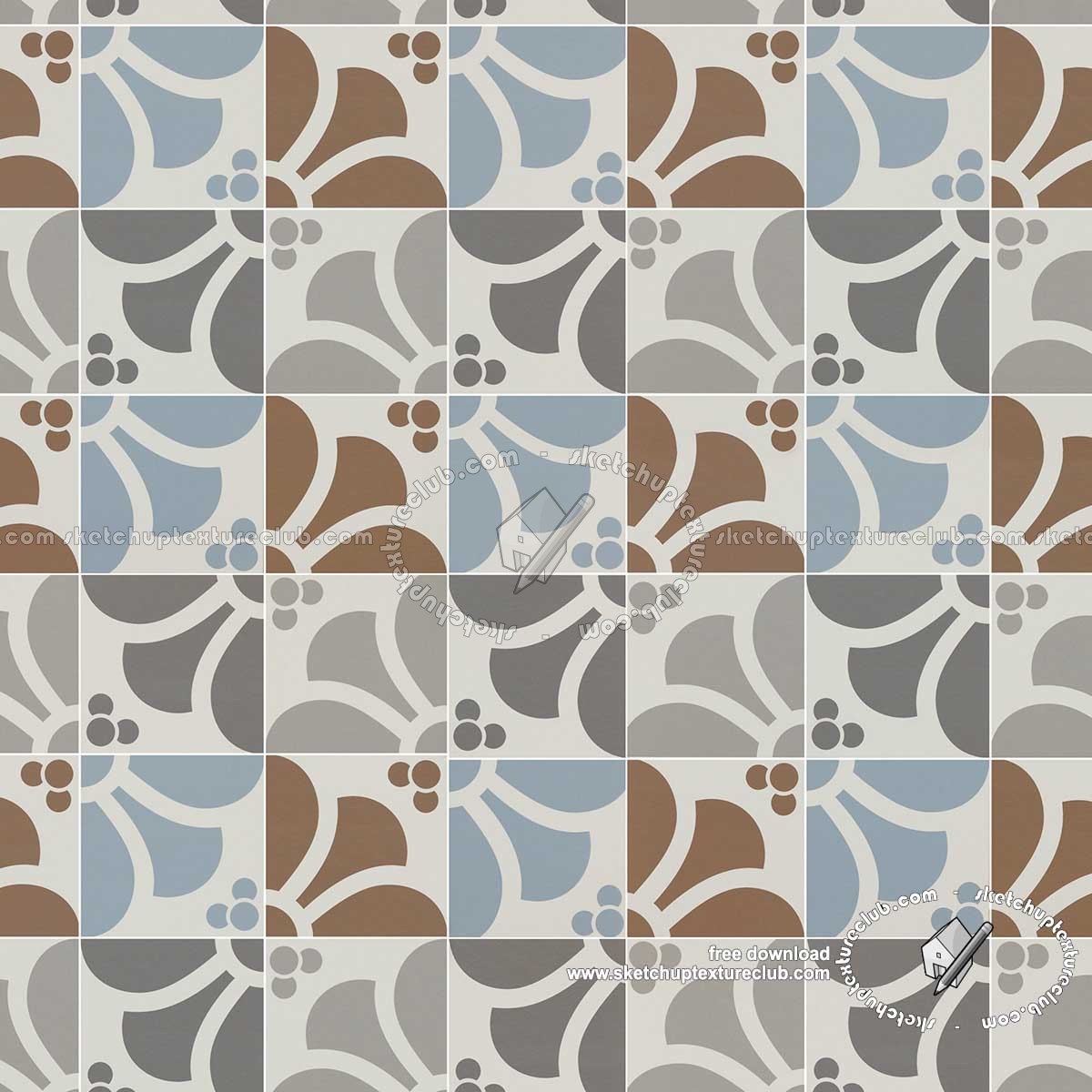 Textures - ARCHITECTURE - TILES INTERIOR - Ornate tiles - Mixed patterns - Ceramic ornate tile texture seamless 20264 (seamless)