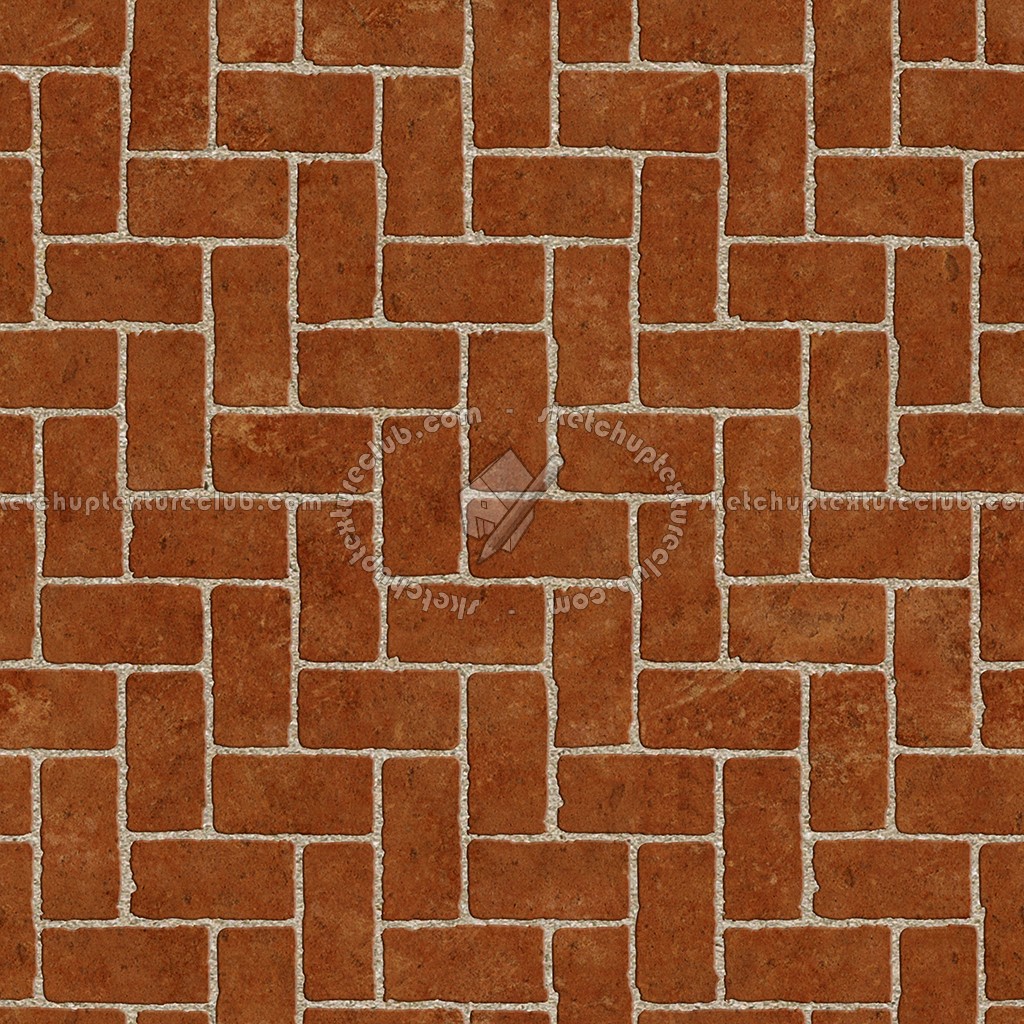 Textures   -   ARCHITECTURE   -   PAVING OUTDOOR   -   Terracotta   -   Herringbone  - Cotto paving herringbone outdoor texture seamless 06762 (seamless)