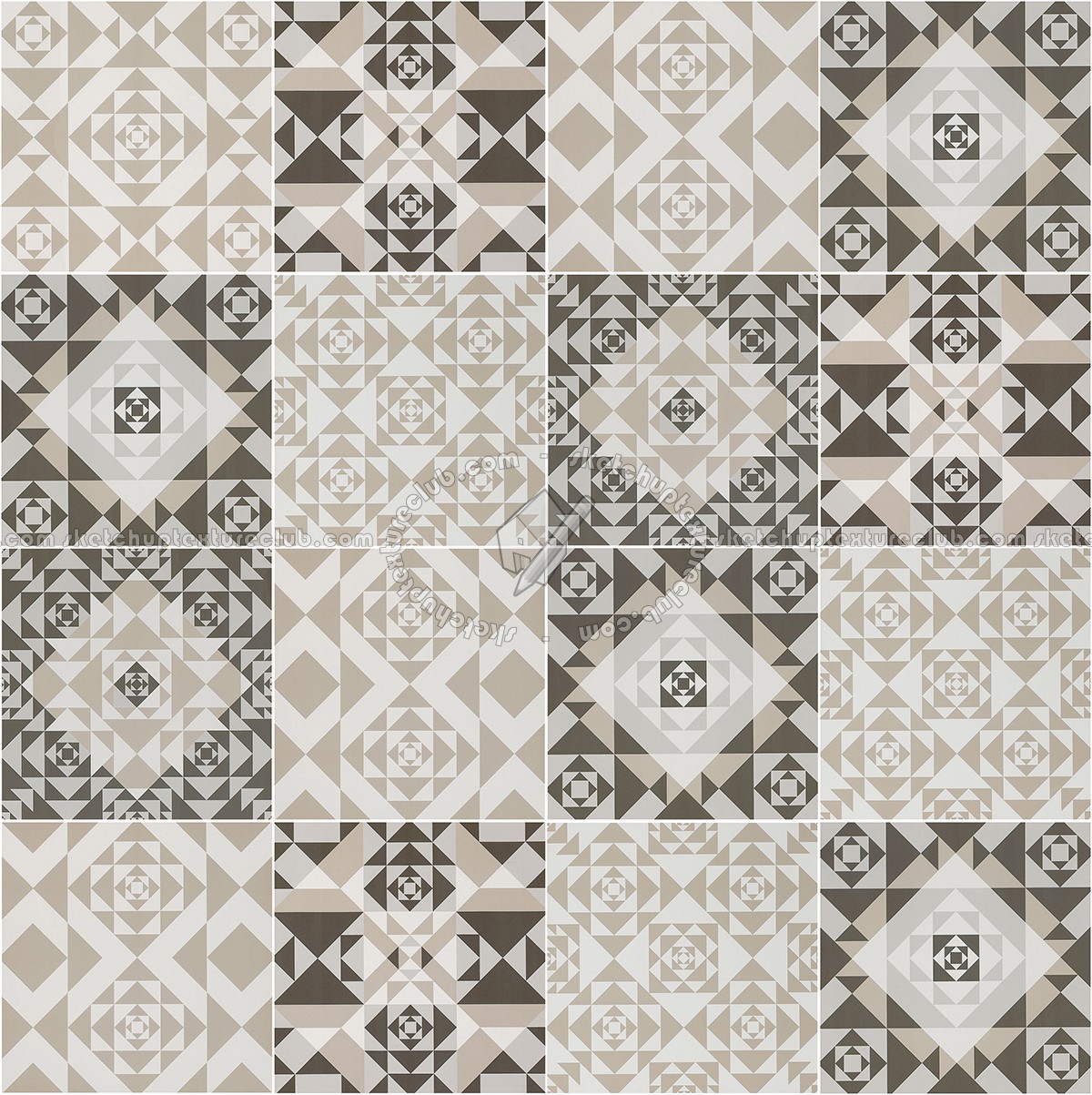 Textures   -   ARCHITECTURE   -   TILES INTERIOR   -   Ornate tiles   -   Patchwork  - Patchwork tile texture seamless 16624 (seamless)