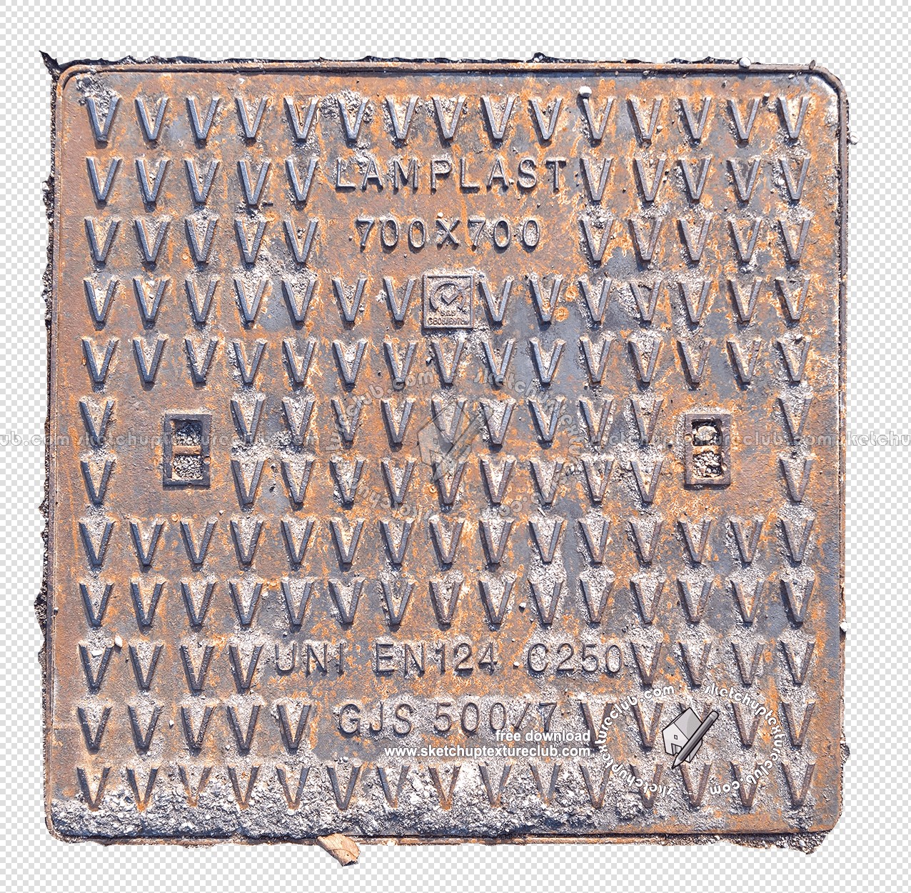 Textures   -   ARCHITECTURE   -   ROADS   -   Street elements  - Rusty metal manhole texture 20442