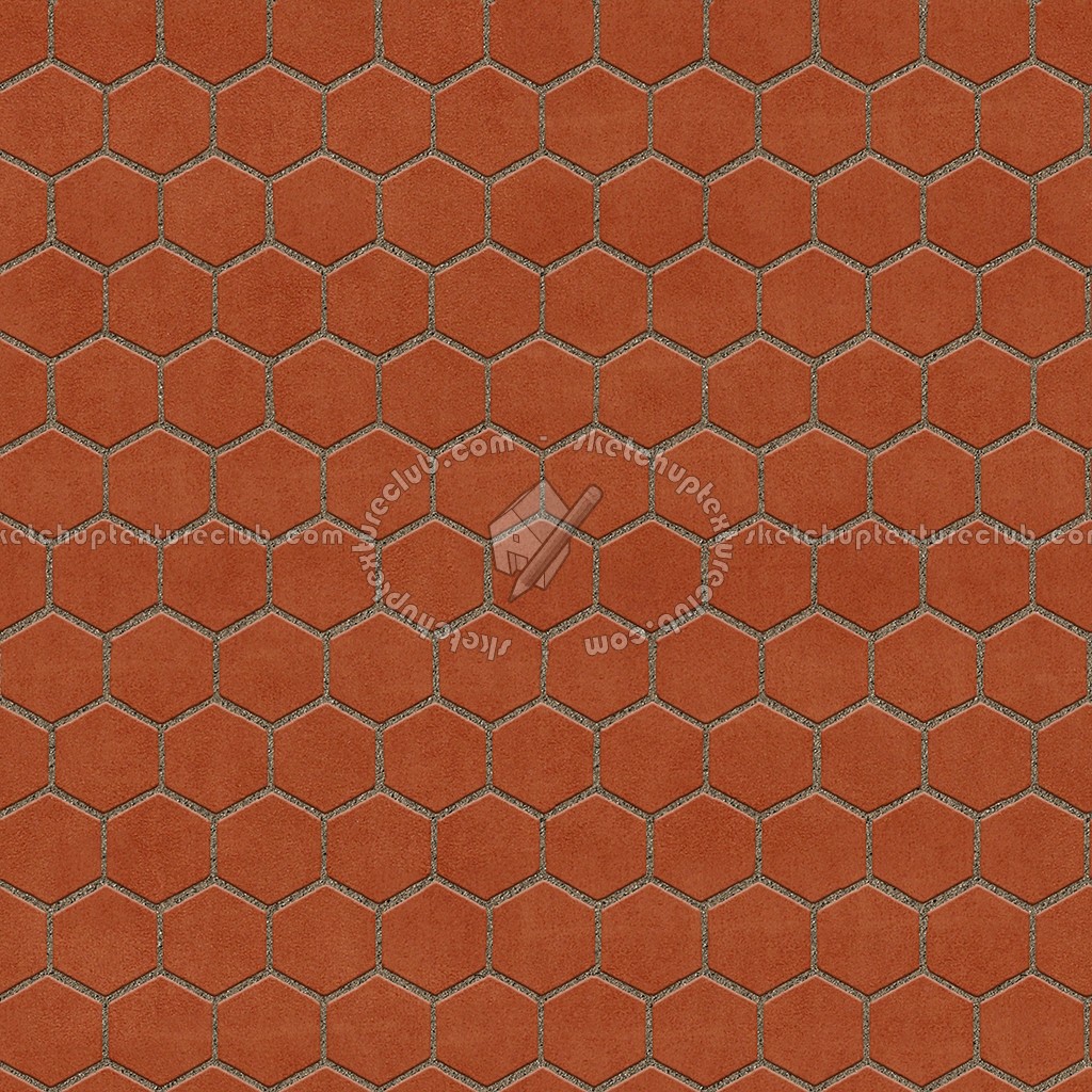 Textures   -   ARCHITECTURE   -   PAVING OUTDOOR   -   Hexagonal  - Terracotta paving outdoor hexagonal texture seamless 06018 (seamless)