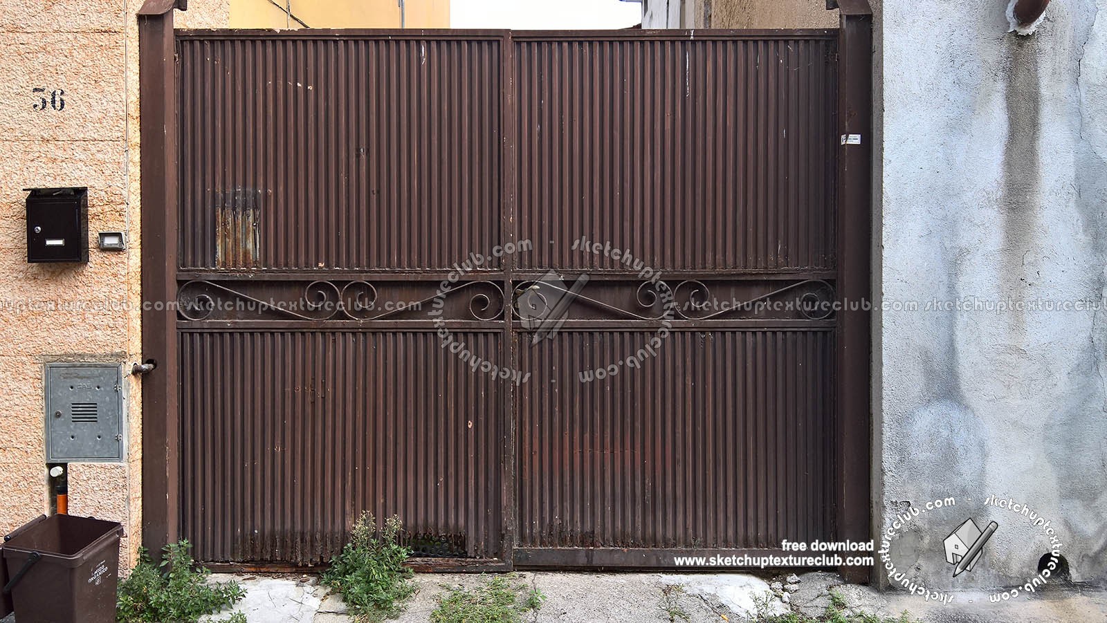 Textures - ARCHITECTURE - BUILDINGS - Gates - Old rusty iron entrance gate texture 18603