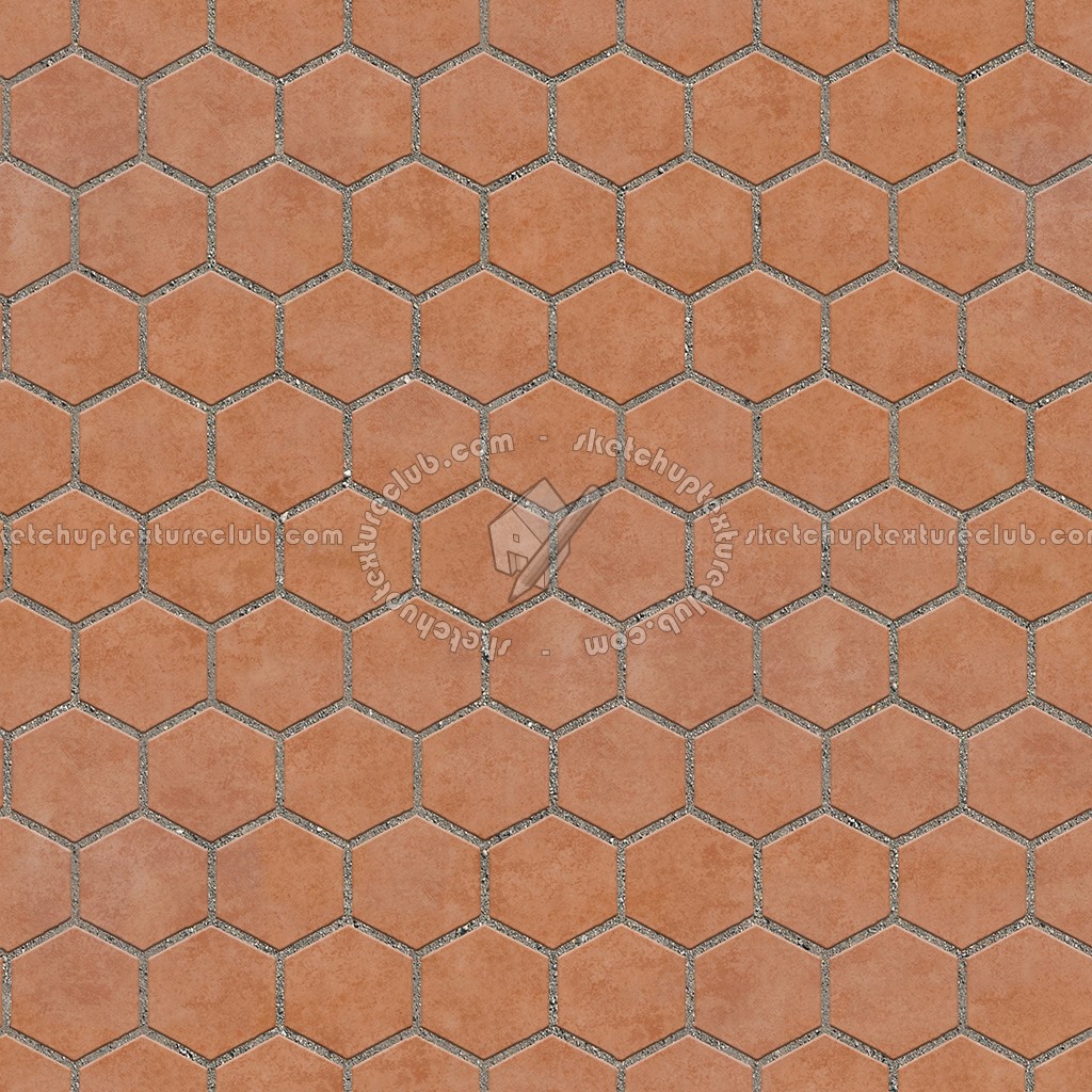 Textures - ARCHITECTURE - PAVING OUTDOOR - Hexagonal - Terracotta paving outdoor hexagonal texture seamless 06019 (seamless)
