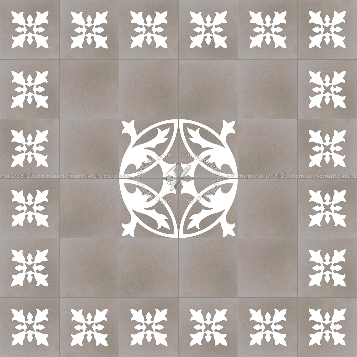 Textures - ARCHITECTURE - TILES INTERIOR - Cement - Encaustic - Encaustic - Traditional encaustic cement ornate tile texture seamless 13472 (seamless)