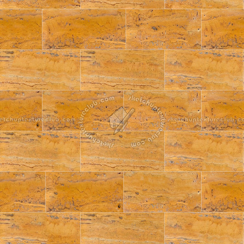 Textures - ARCHITECTURE - TILES INTERIOR - Marble tiles - Travertine - Yellow travertine floor tile texture seamless 14697 (seamless)