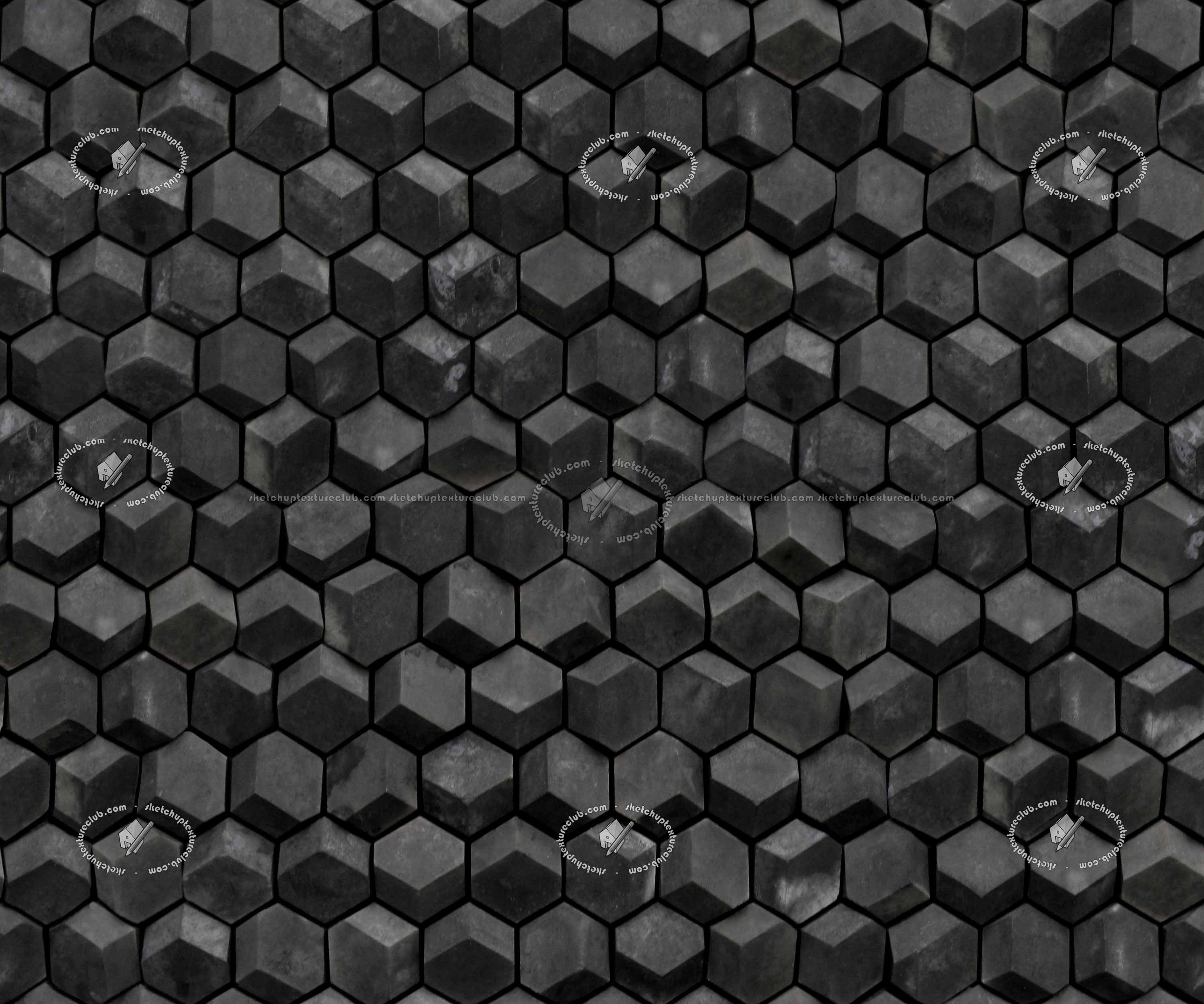 Textures   -   ARCHITECTURE   -   TILES INTERIOR   -   Hexagonal mixed  - Tadao ando tokio jewel box wall tiles texture seamless 21176 - Specular
