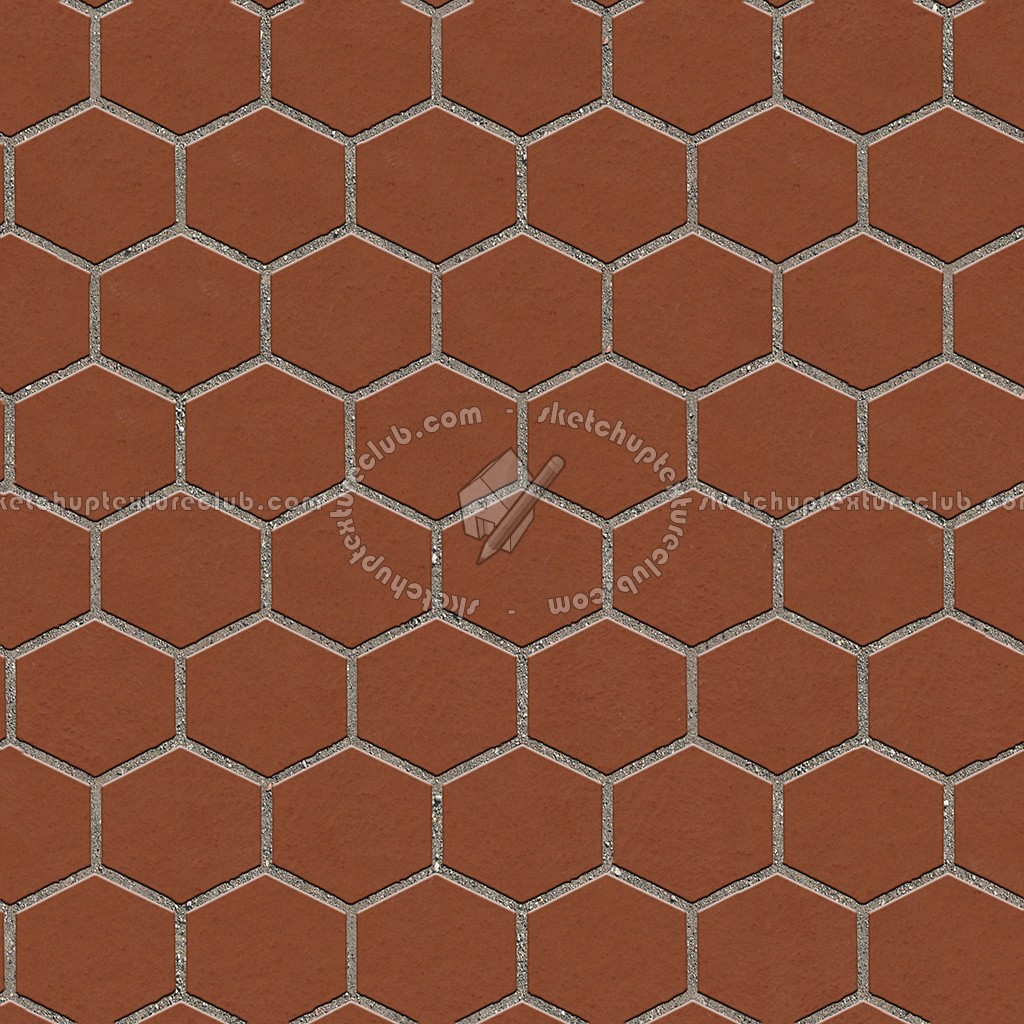 Textures   -   ARCHITECTURE   -   PAVING OUTDOOR   -   Hexagonal  - Terracotta paving outdoor hexagonal texture seamless 06020 (seamless)