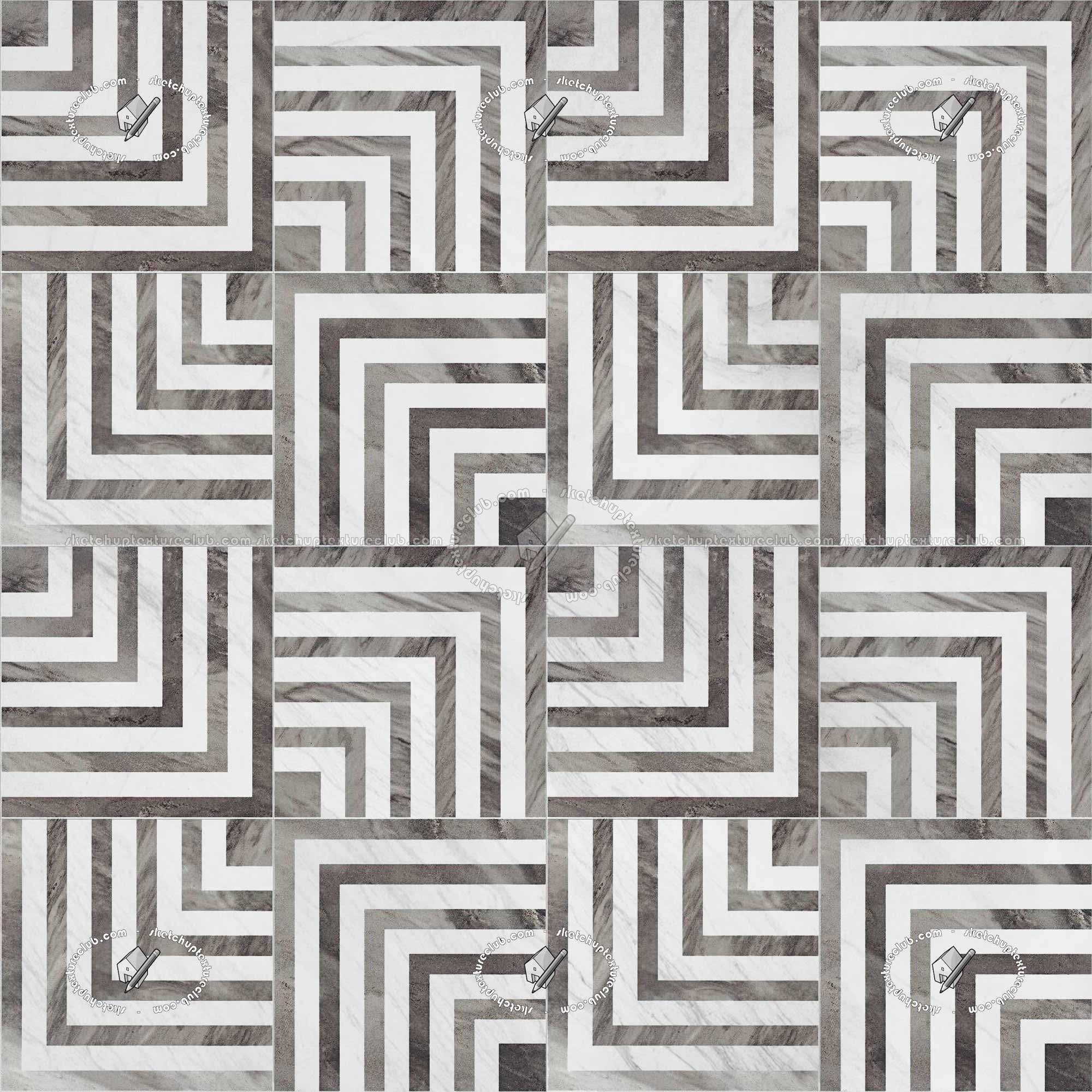 White and brown marble tile optical effect texture seamless 21150