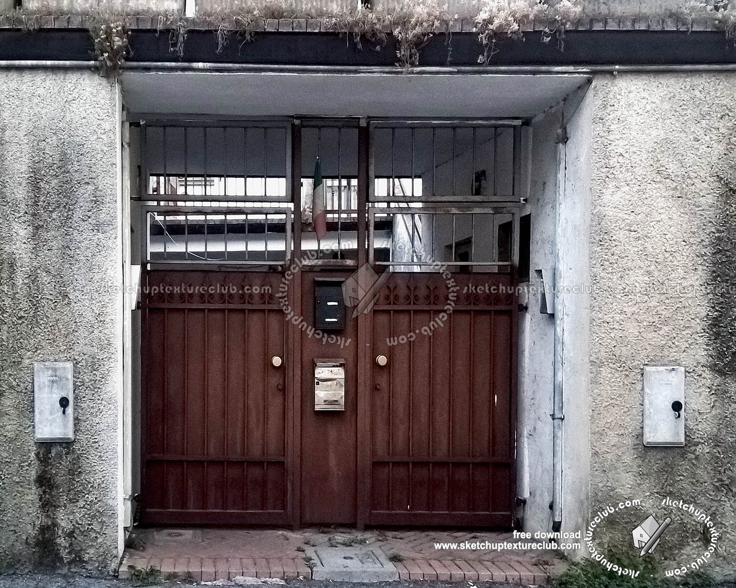 Textures - ARCHITECTURE - BUILDINGS - Gates - Old rusty iron entrance gate texture 18605