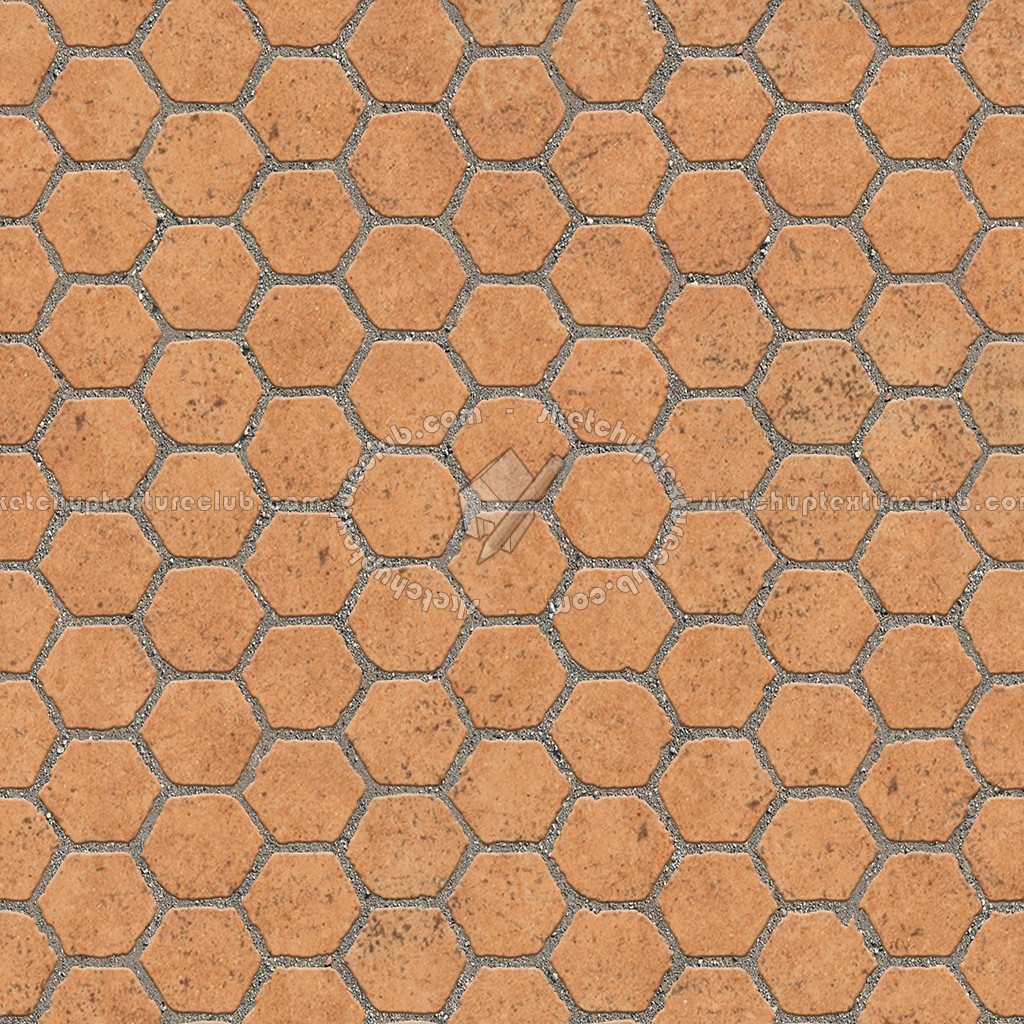 Textures   -   ARCHITECTURE   -   PAVING OUTDOOR   -   Hexagonal  - Terracotta paving outdoor hexagonal texture seamless 06021 (seamless)