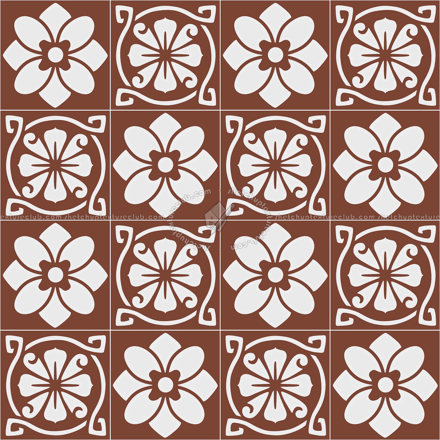 Textures   -   ARCHITECTURE   -   TILES INTERIOR   -   Cement - Encaustic   -   Victorian  - Victorian cement floor tile texture seamless 13694 (seamless)