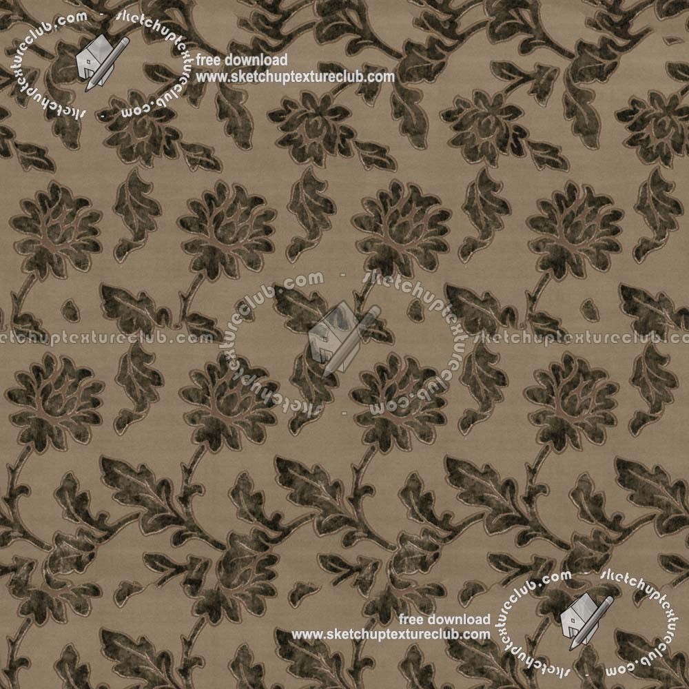 Textures - MATERIALS - FABRICS - Velvet - Floral velvet fabric texture seamless 19422 (seamless)