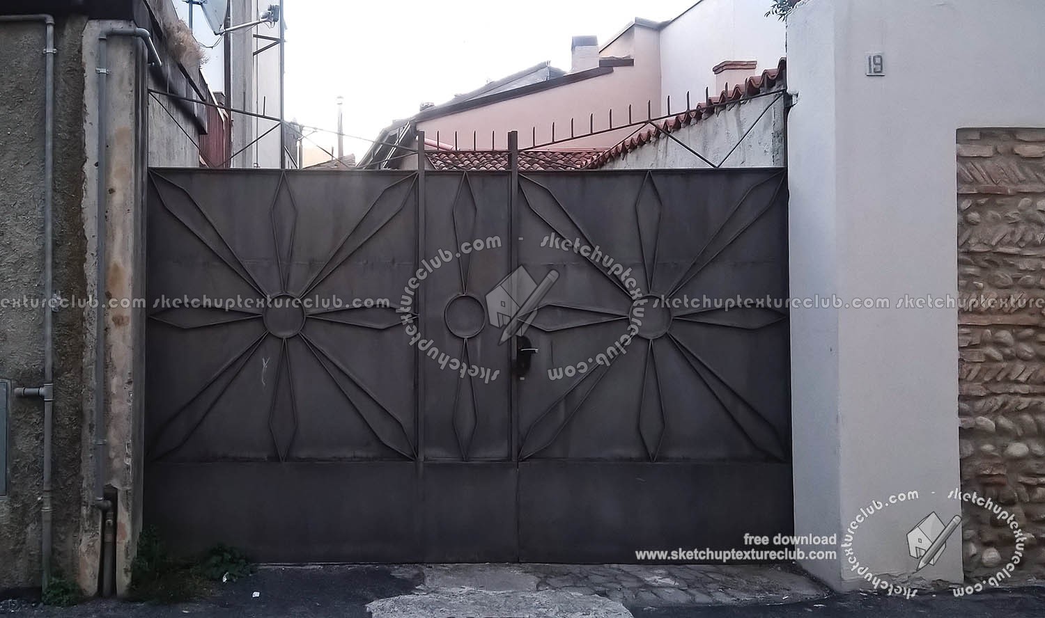 Textures   -   ARCHITECTURE   -   BUILDINGS   -   Gates  - Old rusty iron entrance gate texture 18606