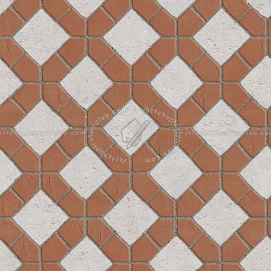 Textures - ARCHITECTURE - PAVING OUTDOOR - Terracotta - Blocks mixed - Paving cotto mixed size texture seamless 06607 (seamless)