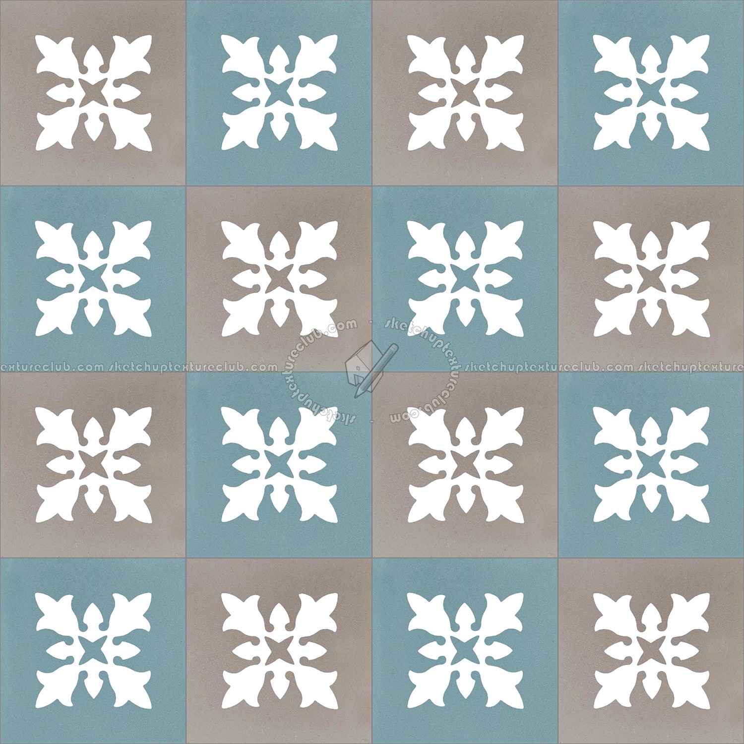Textures - ARCHITECTURE - TILES INTERIOR - Cement - Encaustic - Encaustic - Traditional encaustic cement ornate tile texture seamless 13476 (seamless)