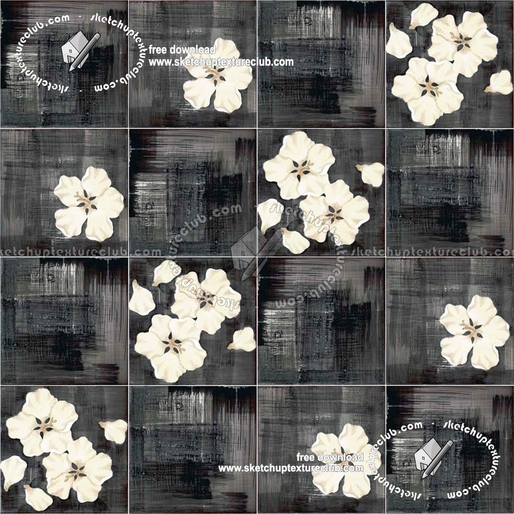 Textures   -   ARCHITECTURE   -   TILES INTERIOR   -   Ornate tiles   -   Floral tiles  - Ceramic floral tiles texture seamless 19206 (seamless)