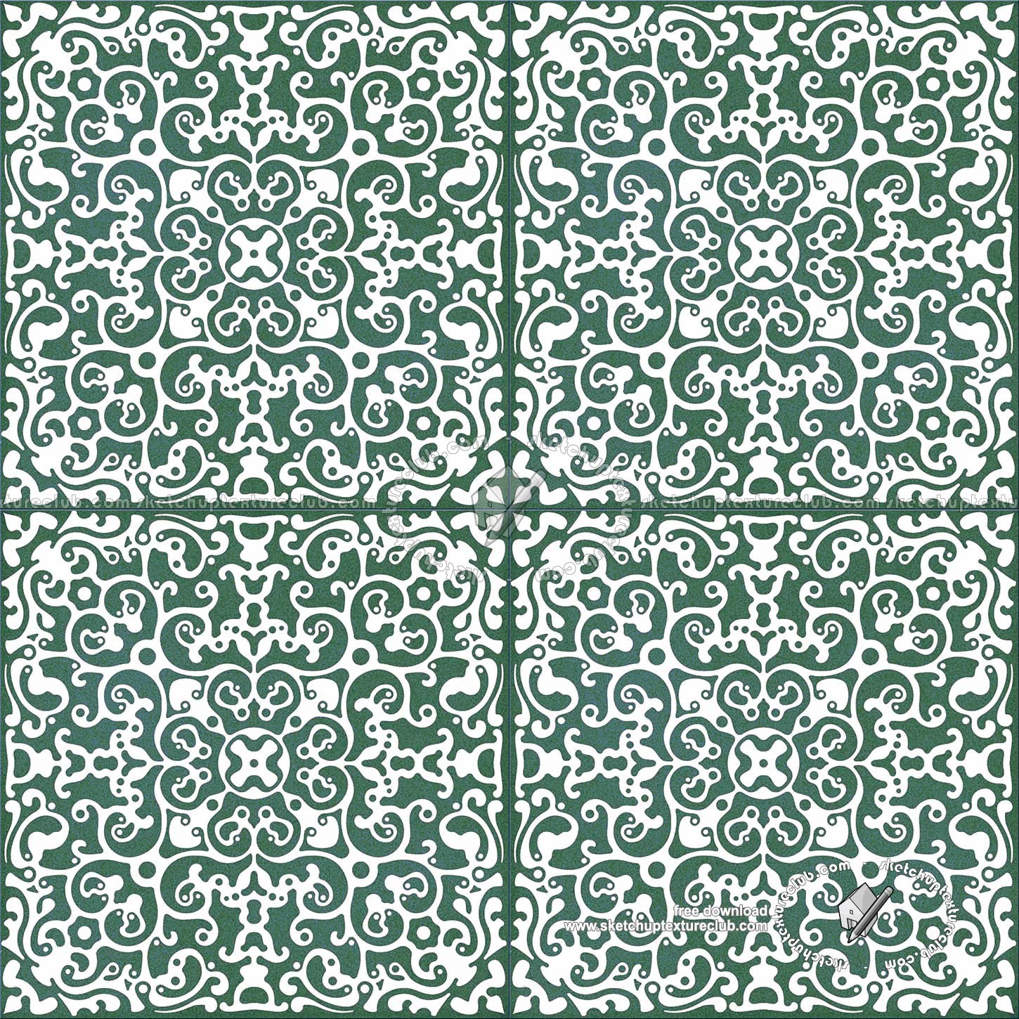 Textures - ARCHITECTURE - TILES INTERIOR - Ornate tiles - Mixed patterns - Ceramic ornate tile texture seamless 20272 (seamless)