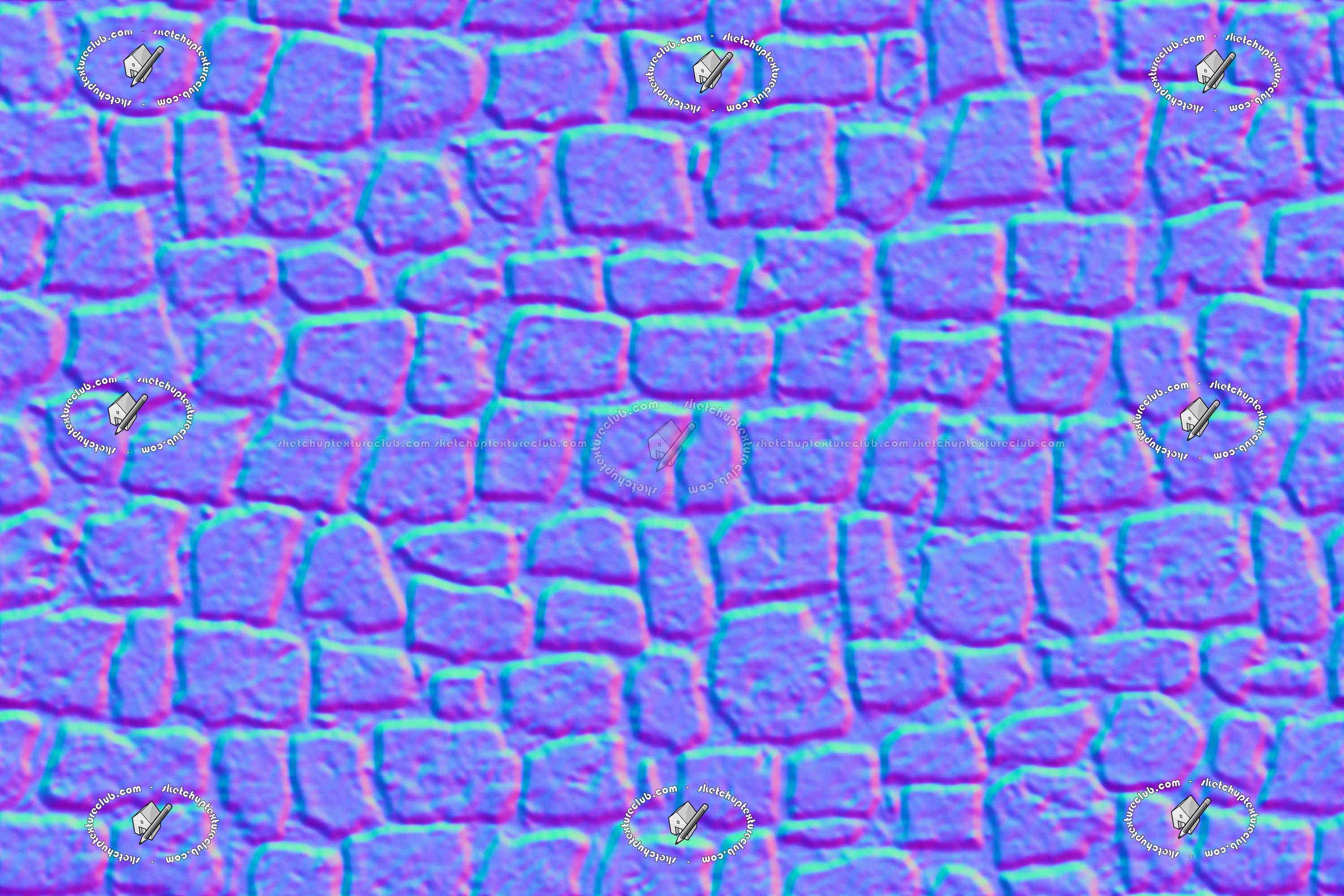 Textures   -   ARCHITECTURE   -   ROADS   -   Paving streets   -   Damaged cobble  - Damaged cobblestone texture seamless 21235 - Normal