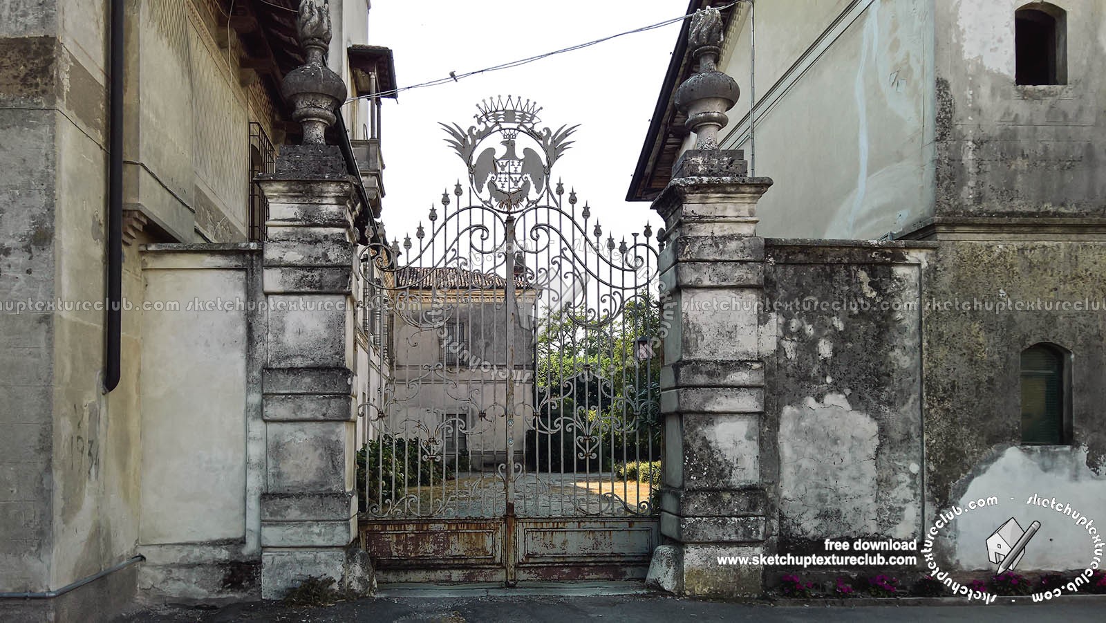 Textures   -   ARCHITECTURE   -   BUILDINGS   -   Gates  - Old rusty iron entrance gate texture 18610