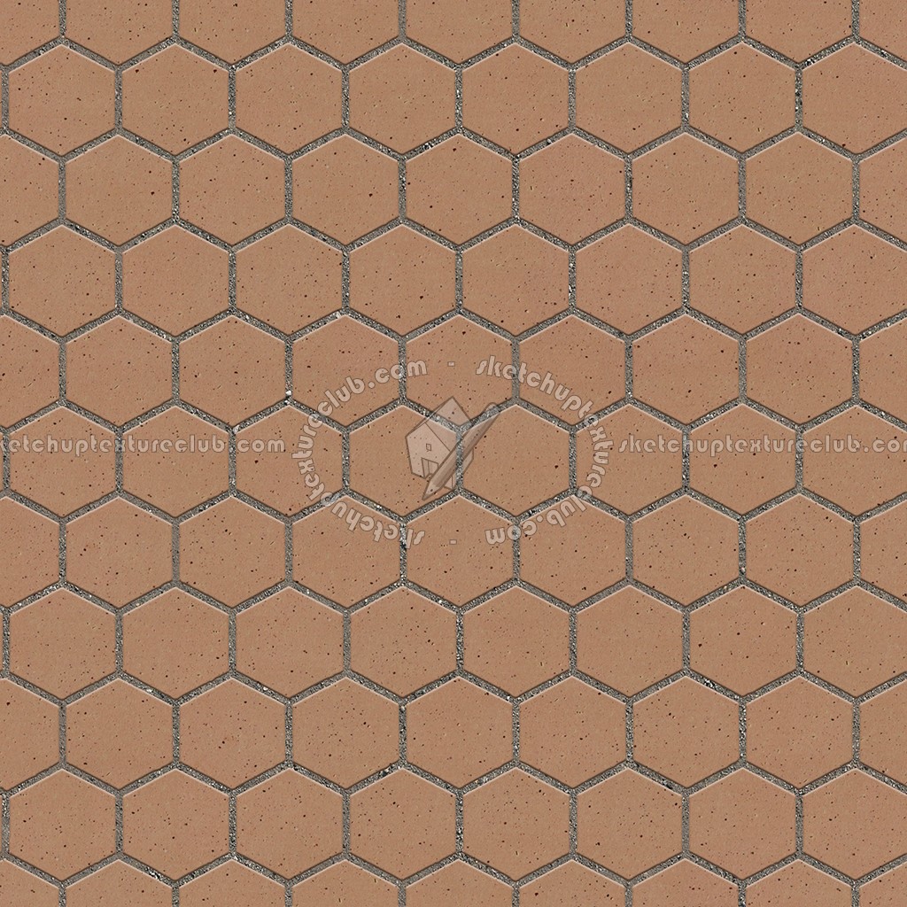 Textures   -   ARCHITECTURE   -   PAVING OUTDOOR   -   Hexagonal  - Terracotta paving outdoor hexagonal texture seamless 06026 (seamless)