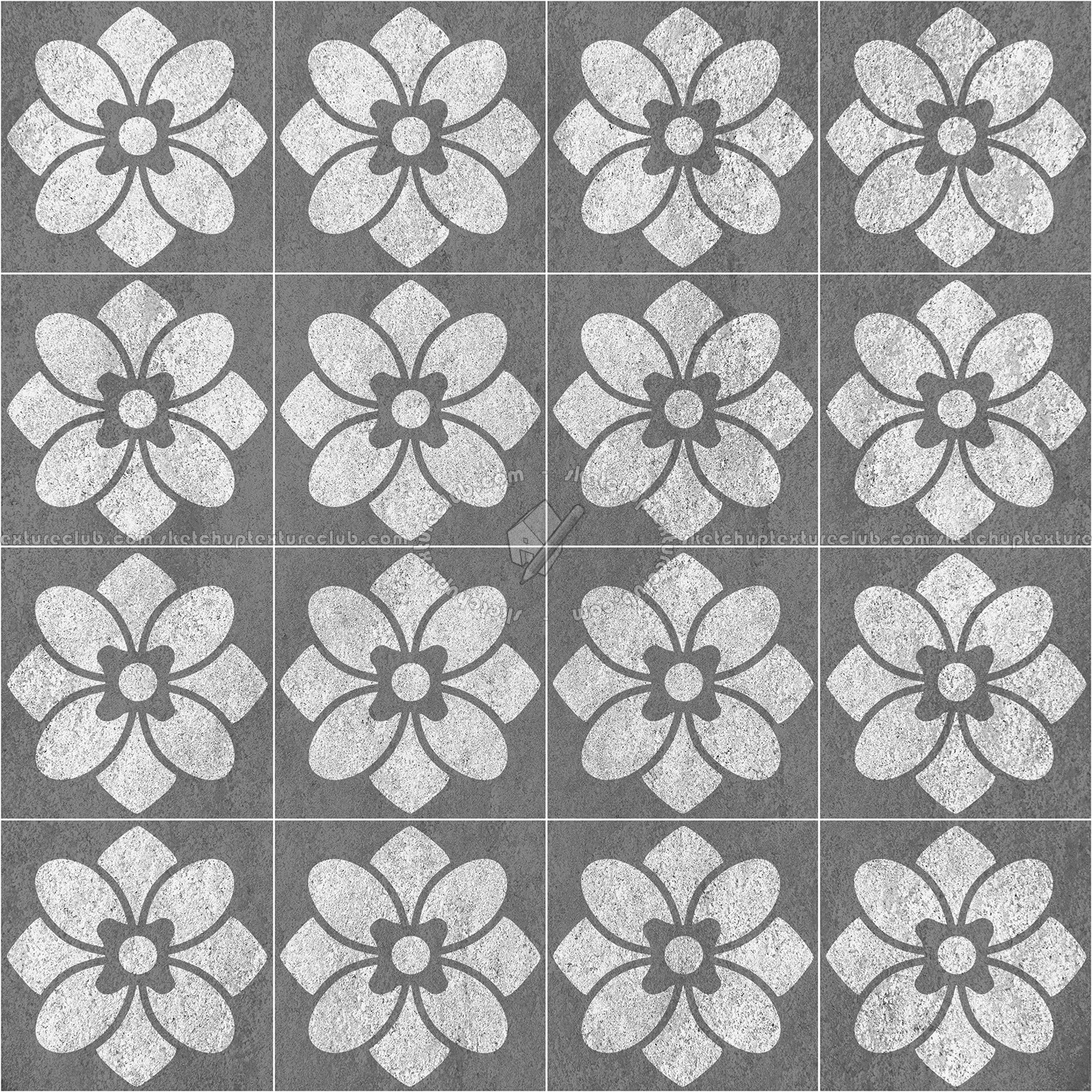 Textures - ARCHITECTURE - TILES INTERIOR - Cement - Encaustic - Victorian - Victorian cement floor tile texture seamless 13698 (seamless)