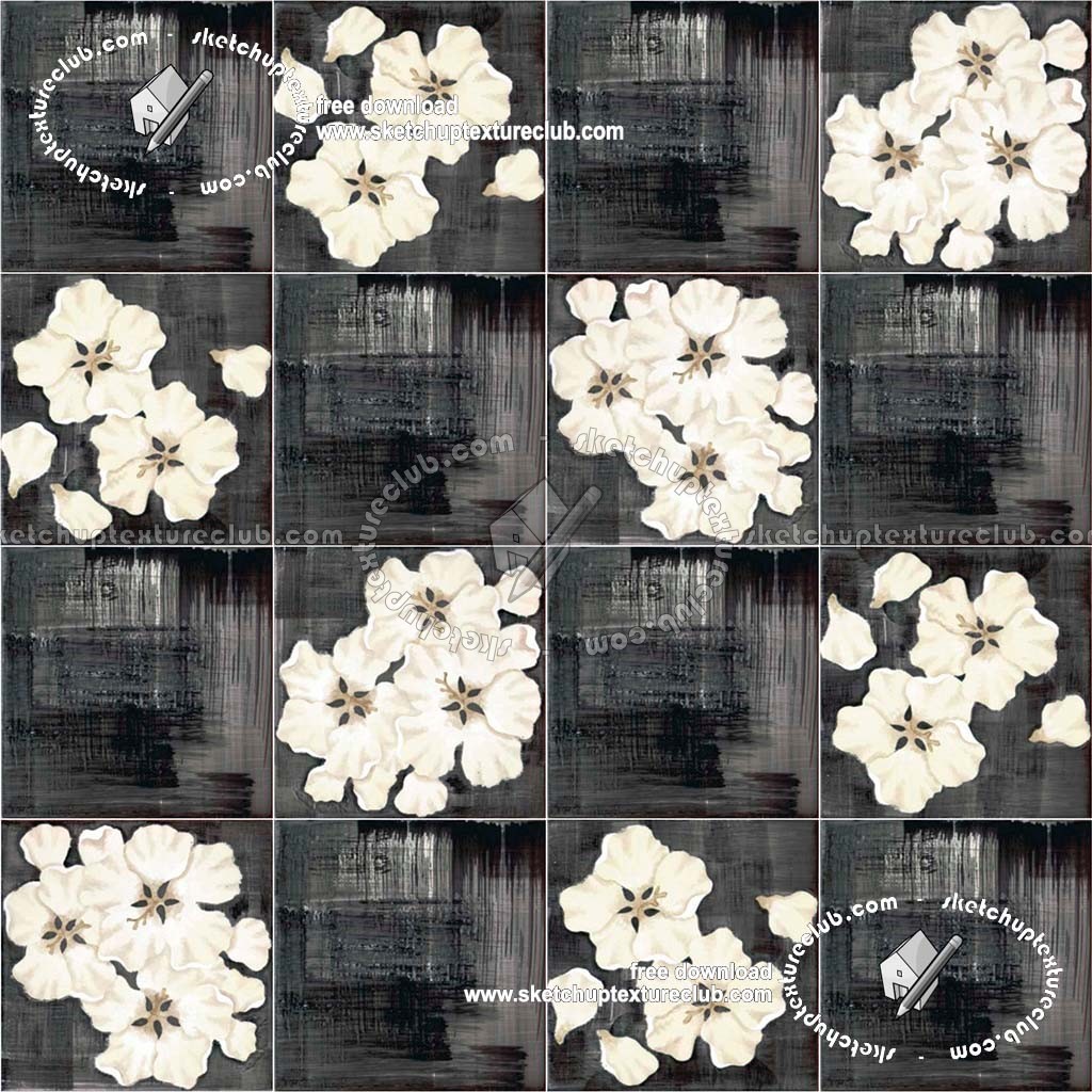 Textures   -   ARCHITECTURE   -   TILES INTERIOR   -   Ornate tiles   -   Floral tiles  - Ceramic floral tiles texture seamless 19207 (seamless)