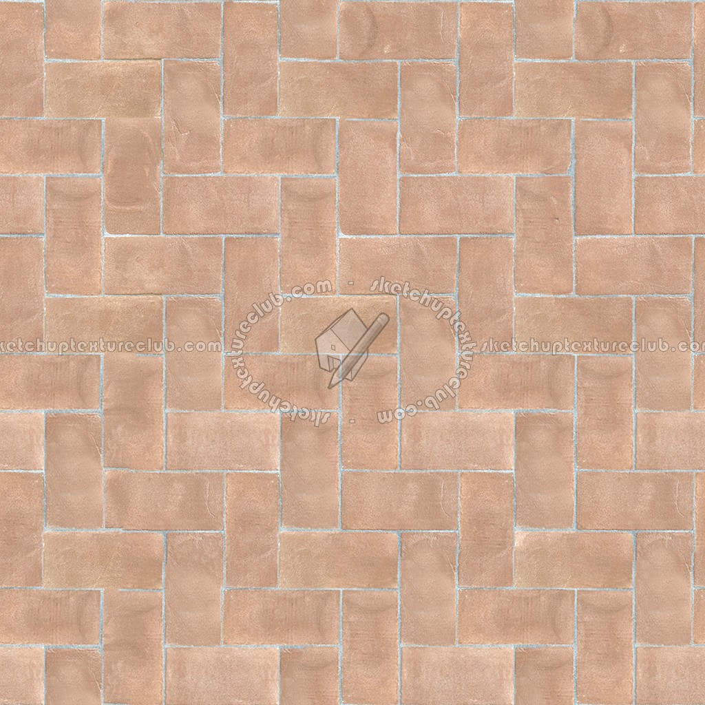 Textures - ARCHITECTURE - PAVING OUTDOOR - Terracotta - Herringbone - Cotto paving herringbone outdoor texture seamless 06771 (seamless)