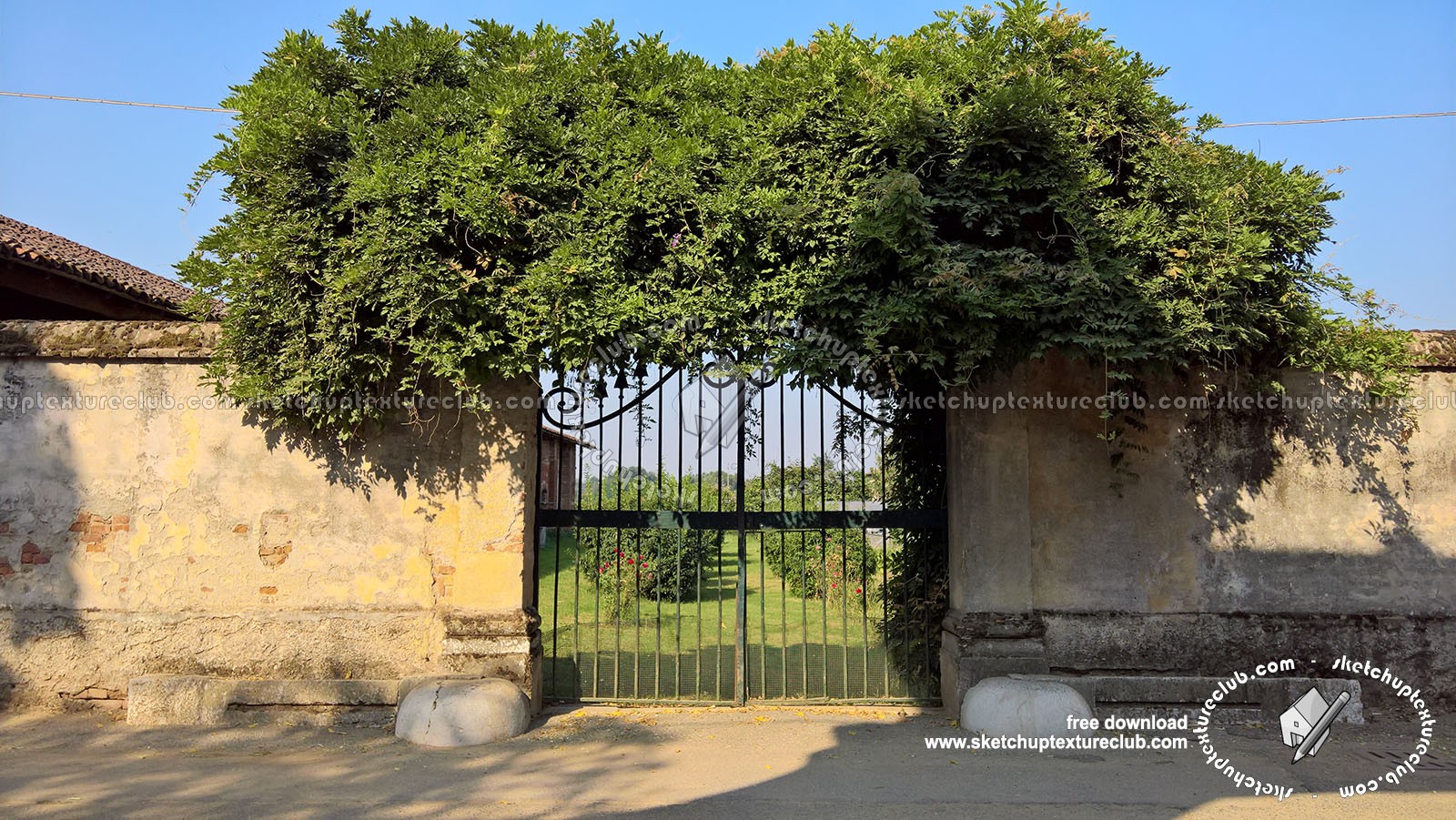 Textures   -   ARCHITECTURE   -   BUILDINGS   -   Gates  - Old rusty rural iron entrance gate texture 18611