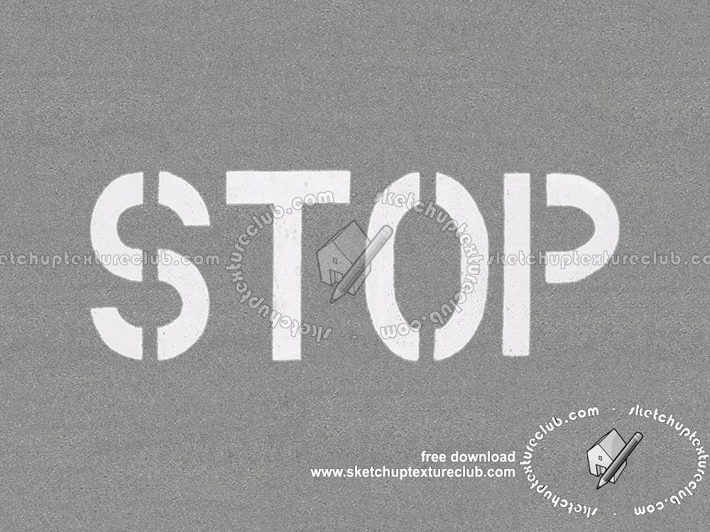 Textures - ARCHITECTURE - ROADS - Roads Markings - Road markings stop sign texture seamless 18782 (seamless)