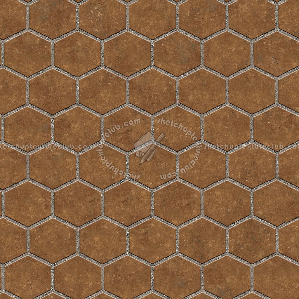 Textures   -   ARCHITECTURE   -   PAVING OUTDOOR   -   Hexagonal  - Terracotta paving outdoor hexagonal texture seamless 06027 (seamless)
