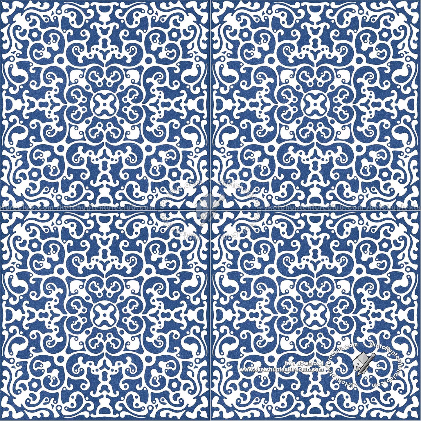Textures - ARCHITECTURE - TILES INTERIOR - Ornate tiles - Mixed patterns - Ceramic ornate tile texture seamless 20274 (seamless)