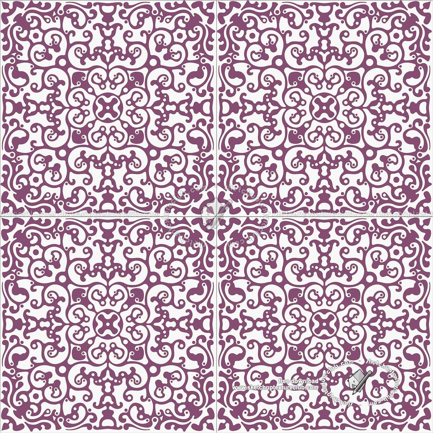 Textures - ARCHITECTURE - TILES INTERIOR - Ornate tiles - Mixed patterns - Ceramic ornate tile texture seamless 20275 (seamless)