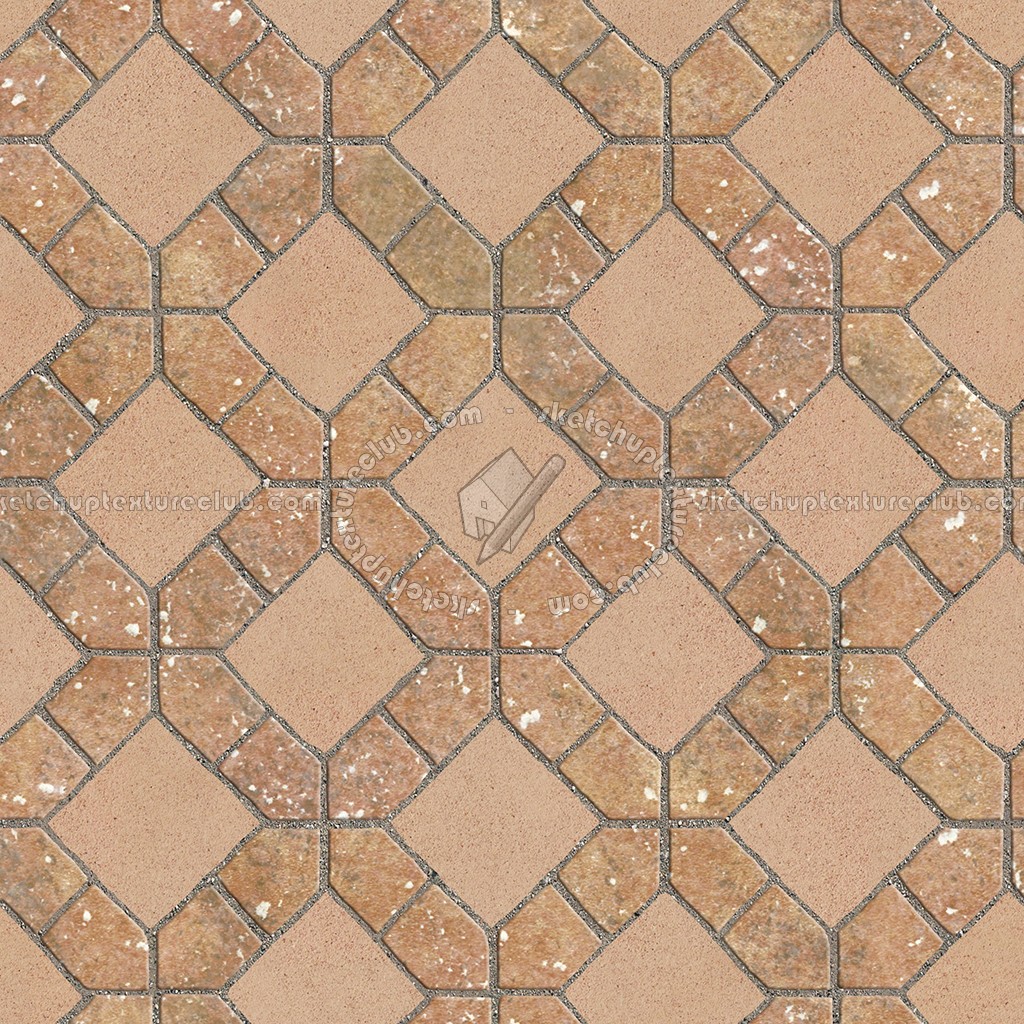 Textures - ARCHITECTURE - PAVING OUTDOOR - Terracotta - Blocks mixed - Paving cotto mixed size texture seamless 06614 (seamless)