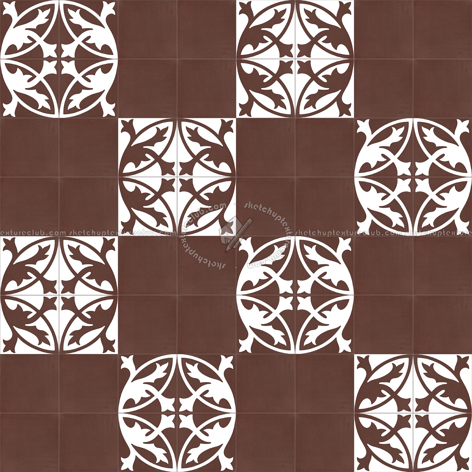 Textures - ARCHITECTURE - TILES INTERIOR - Cement - Encaustic - Encaustic - Traditional encaustic cement ornate tile texture seamless 13482 (seamless)