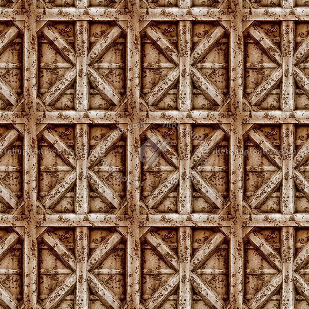 Old Wood Ceiling Tiles Panels Texture Seamless 04607